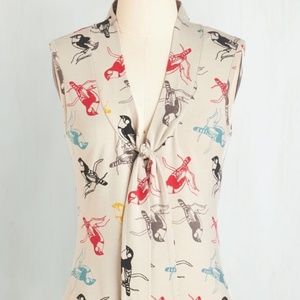 Effies Heart Bird print bow blouse